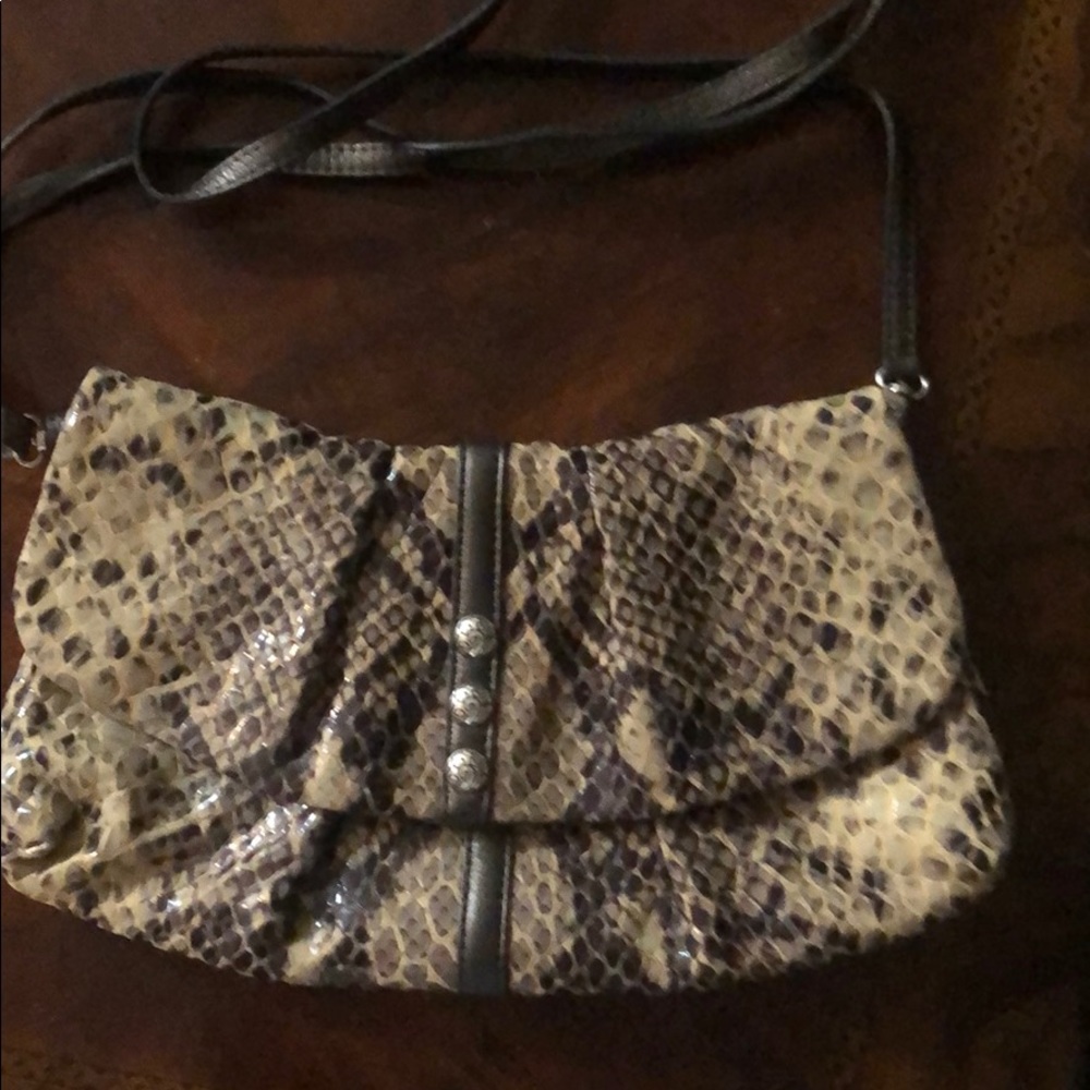 Brighton Snake Skin Print Clutch